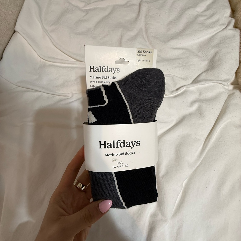 Halfdays Black Merino Ski Socks